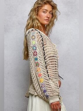 New POL Crochet Granny Square Jacket